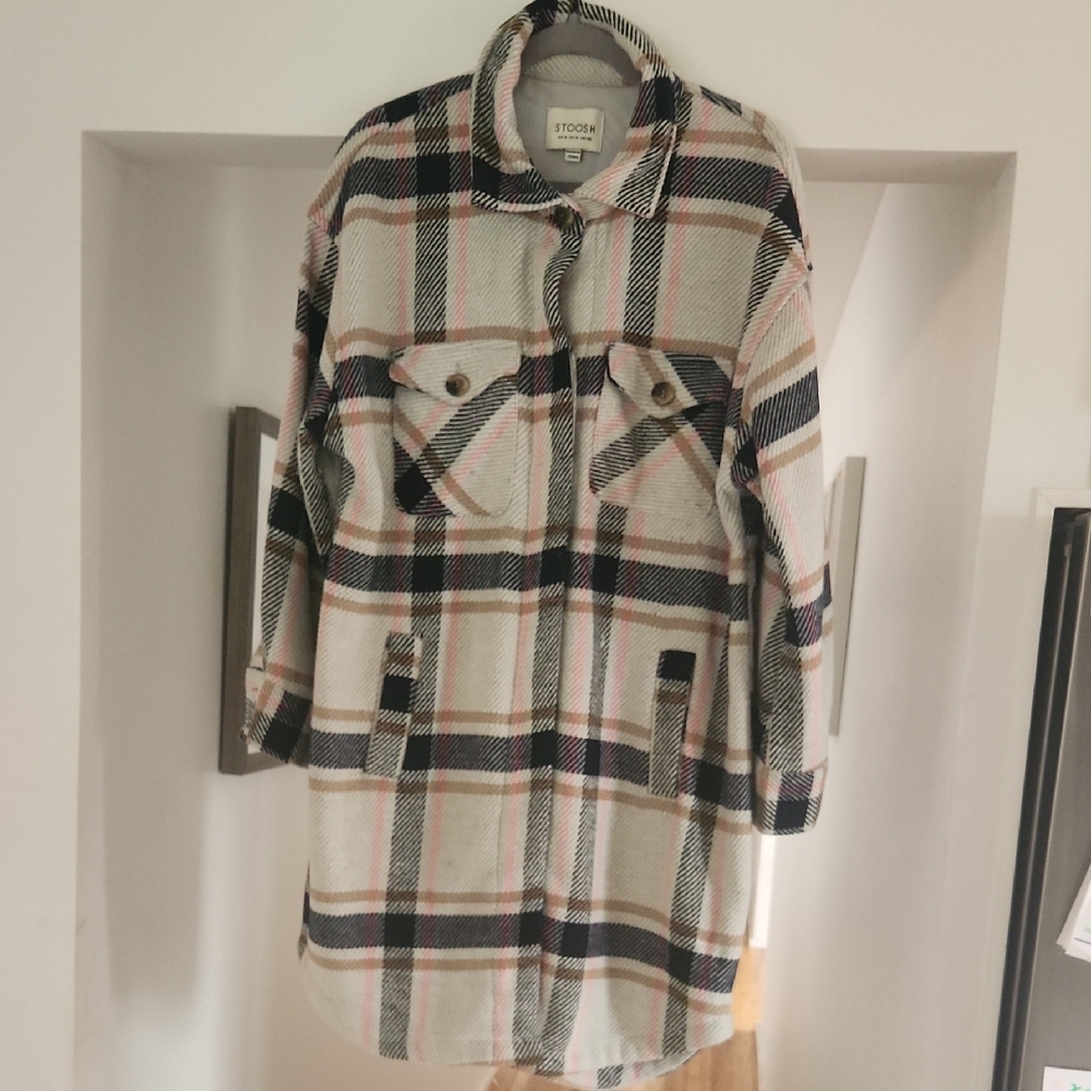 Storm Women's Utility Jacket - Black, White, Pink Plaid
